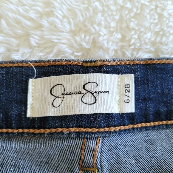 Jessica Simpson High Waist Medium Wash Denim Shorts - Picture 4 of 14